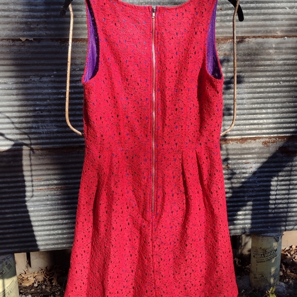 Charming Charlie size small red lace party dress purple lining! - Picture 2 of 8